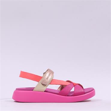 Wonders Mar Strappy Sporty Sandal - Fuchia Combi